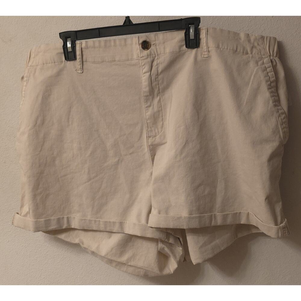 Old Navy Cream Plus Size 3.5” Inseam Everyday Shorts 3X Easy Chino New Elastic